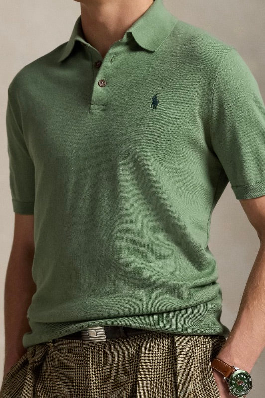 Cotton Polo-Collar Jumper Fatigue Green