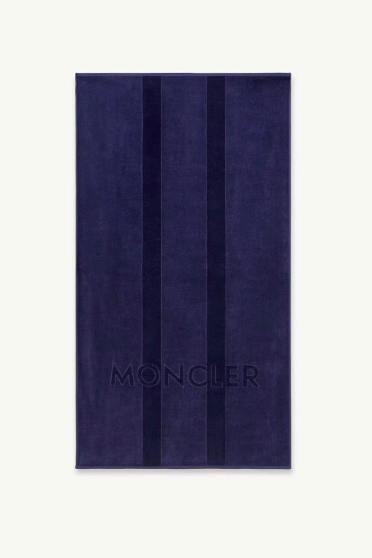 Logo Cotton Beach Towel Dark Blue