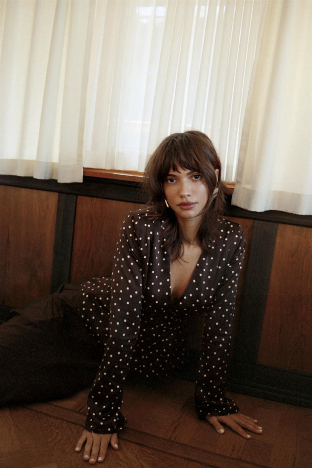 Marmo Blouse Micro Dots Espresso