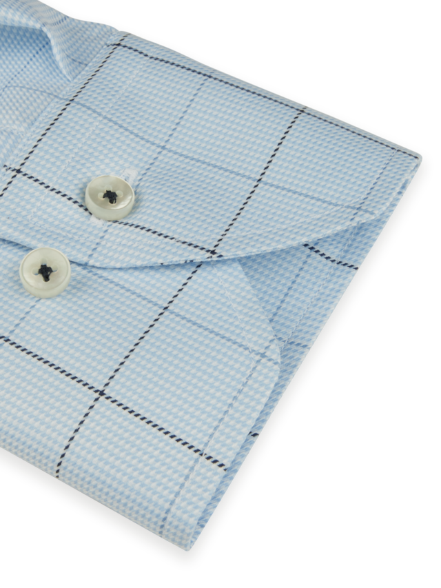 FITTED BODY/11_RC CUFF Light Blue Check