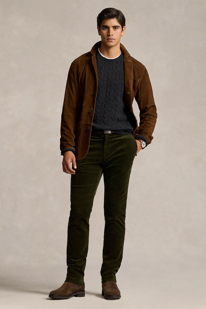 Stretch Slim Fit Corduroy Trouser Estate Olive