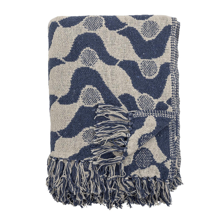 Santena Throw, Blue, Recycled Cotton
