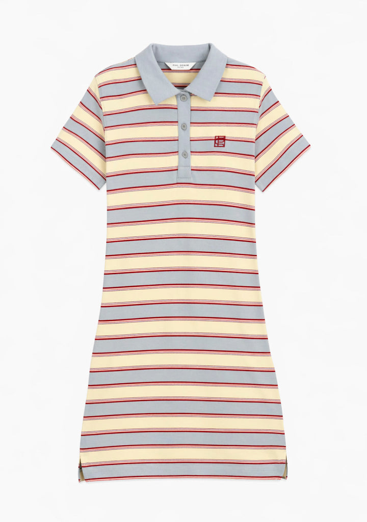 Emma Polo Dress Ocean Stripe