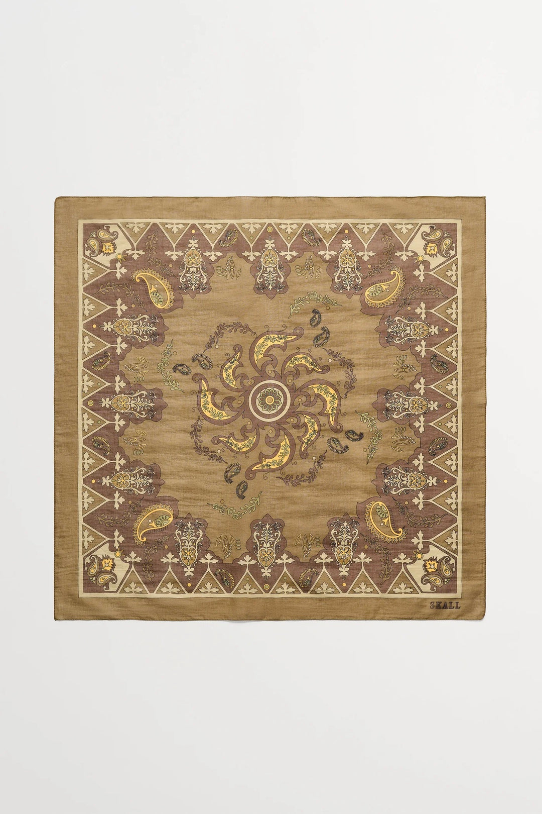 Pippa Scarf Khaki Paisley Print