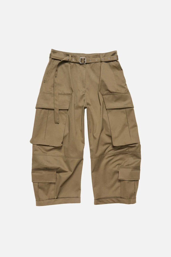Twill Cargo Trousers Khaki Green