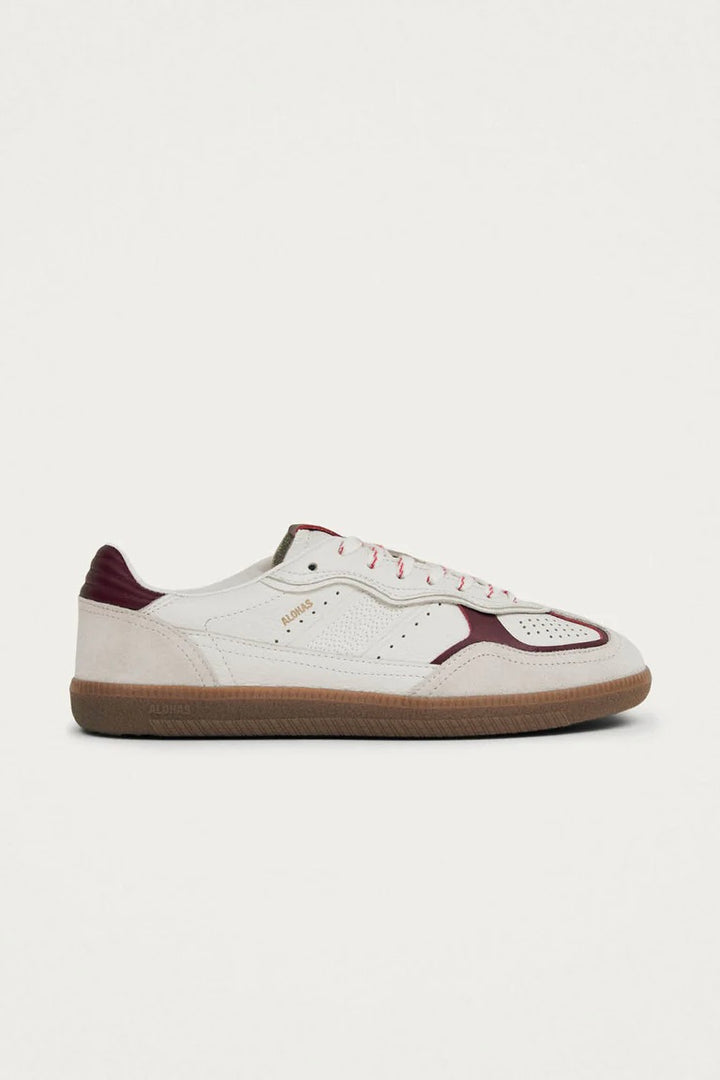 Tb.490 Rife Grain White Burgundy Leather Sneakers