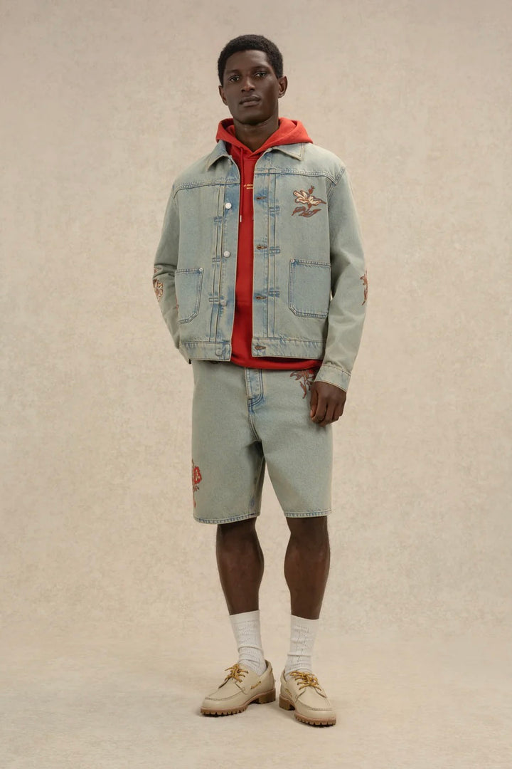 Veste Denim Dusty Brodée Fleurs