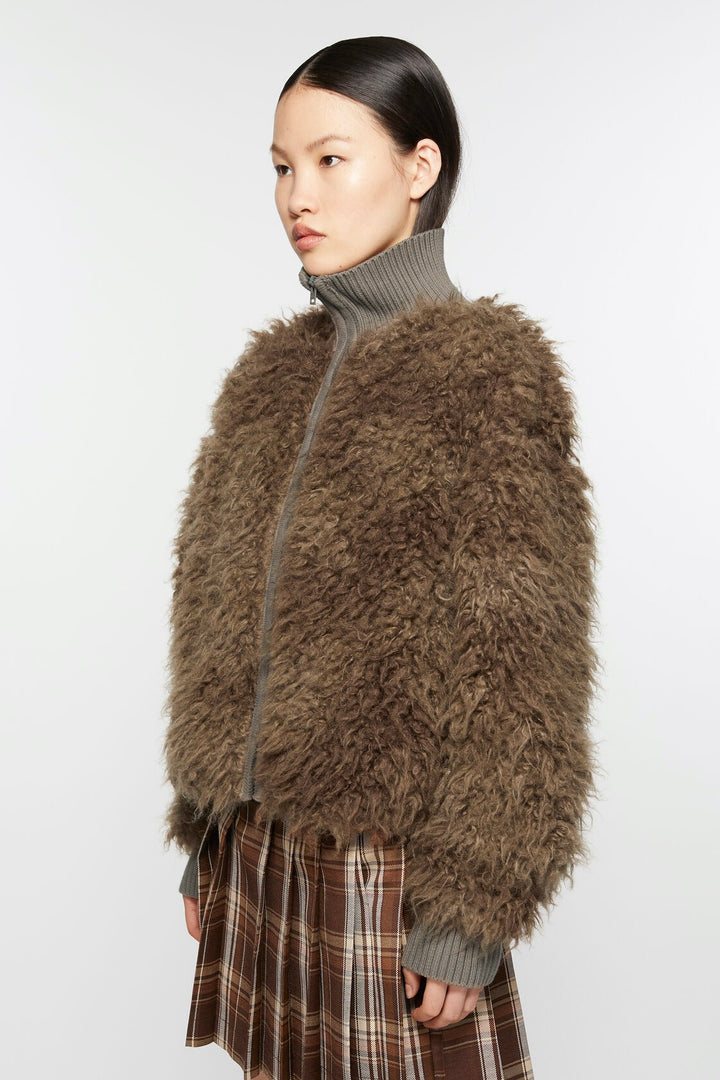 Furry Jacket Mud Brown