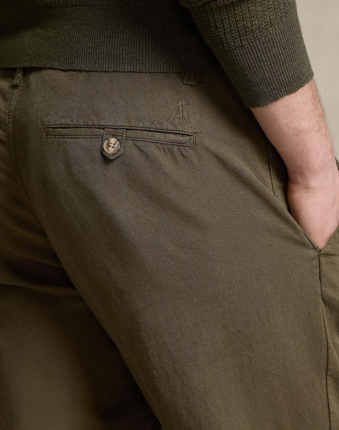 Straight Fit Linen-Cotton Trouser