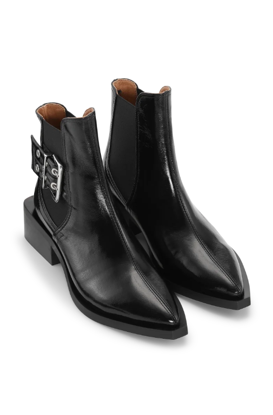 GANNI - Chunky Buckle Chelsea Boot Naplack - Dale