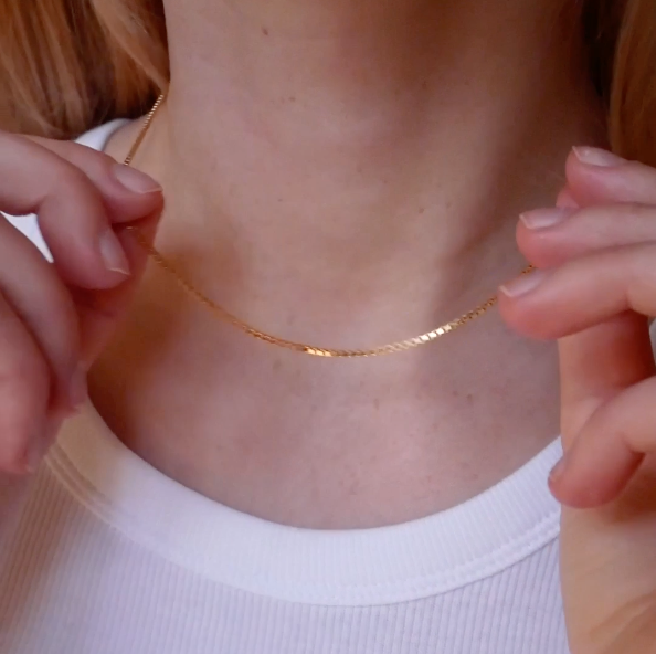 ENAMEL - Box Chain Necklace Gold - Dale