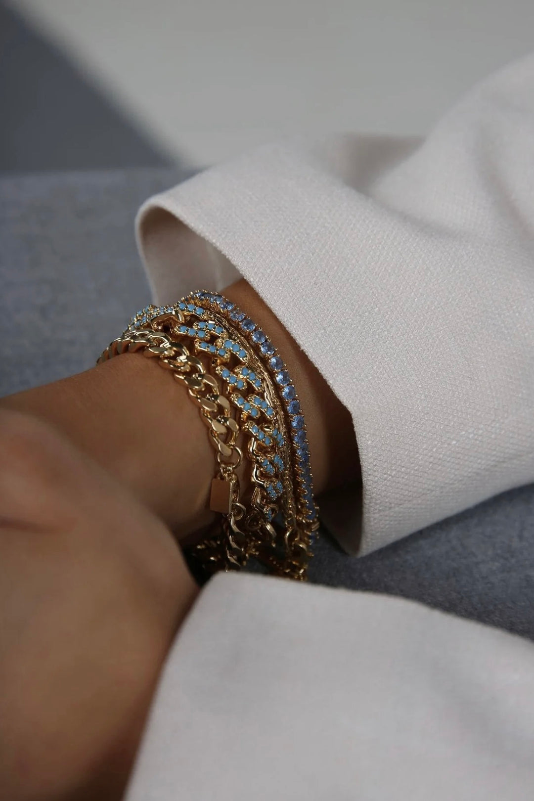 Mexican chain bracelet Mykonos blue