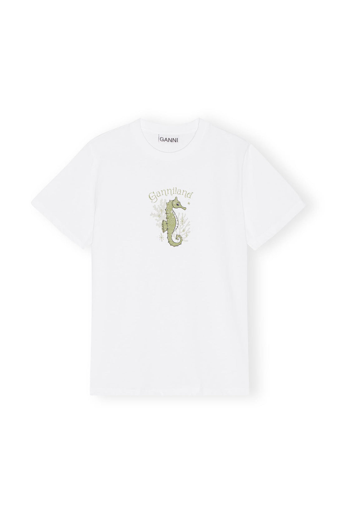 GANNI - Basic Jersey Green Seahorse Relaxed T-shirt - Dale