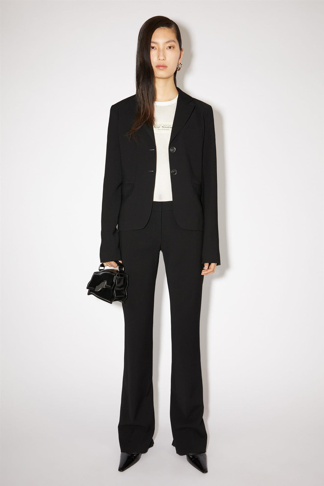 ACNE STUDIOS - Tailored Wool Blend Trousers - Black - Dale