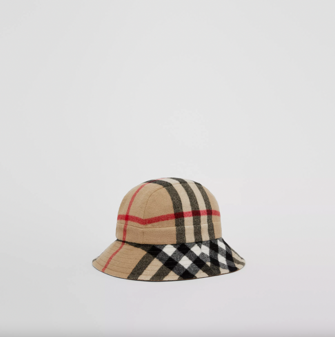 BURBERRY Exaggerated Check Wool Bucket Hat Dale