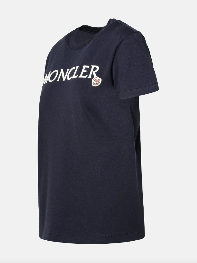 MONCLER - SS EMBROIDERED LOGO  T-SHIRT - DARK BLUE - Dale