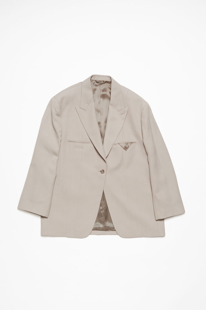 Single-breasted Jacket Cold Beige