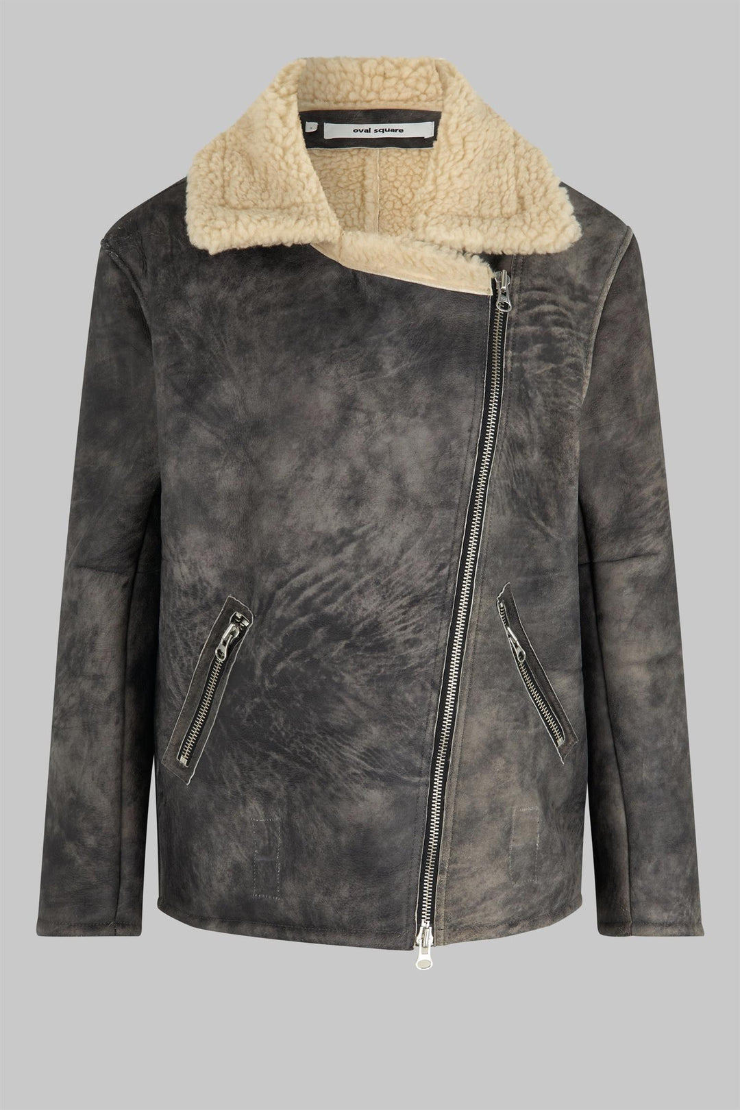 OVAL SQUARE - Stone Shearling Jacket - Dale