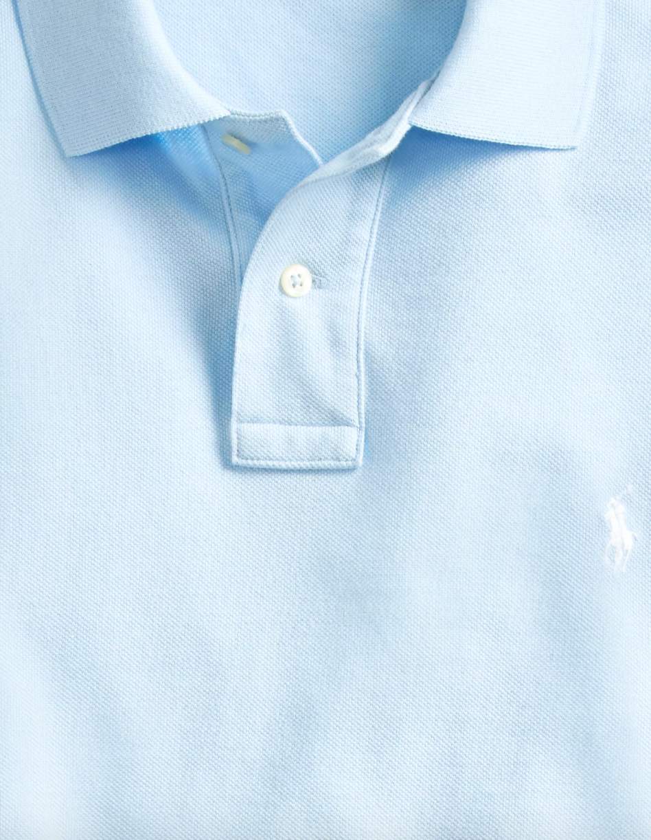 Custom Slim Fit Mesh Polo Shirt - Office Blue